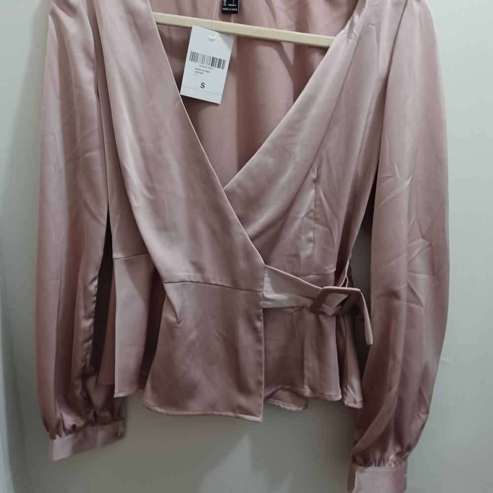Satin wrap top